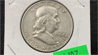 1954-D Silver Franklin Half Dollar