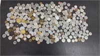 Large Assortment World / Foreign Coins, mostly