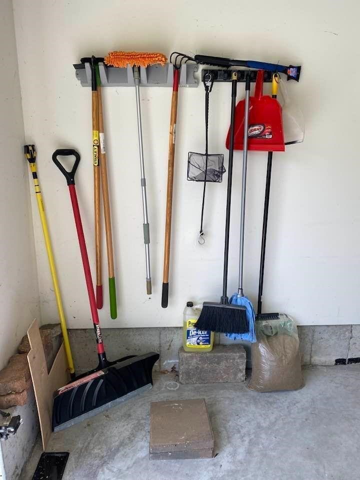 Garage Hanging Tools & Cleaning Supplies