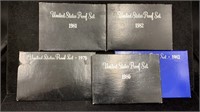 1979-S to 1983-S US Proof, run of (5) Sets, 79 &