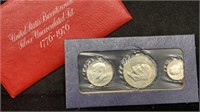 1776-1976 Silver UNC Bicentennial (3) Coins Set