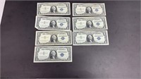 Currency: (7) 1957 $1 Silver Certificate Notes