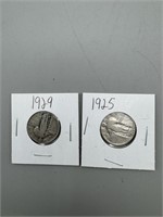 1929,25 Standing Liberty Silver Quarters