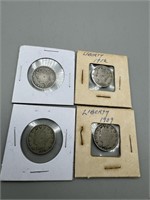 3 1912 V Nickels,1909 V Nickel