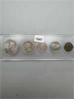 1947 Mint/Year Sets, Silver Coins