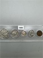 1950 Mint/Year Sets, Silver Coins