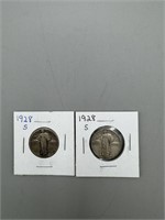 (Times 2) 1928-S Washington Silver Quarters