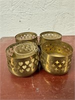 4 Pc Brass Candle Holders
