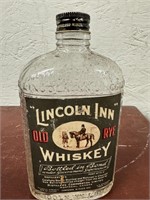 Vintage Lincoln Inn Old Rye Whiskey Bottle