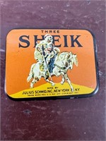Vintage Three Sheik Condom Tin Full