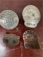 4 Vintage/Antique Chauffeur Pins