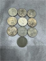 10 Presidential Dollar Coins