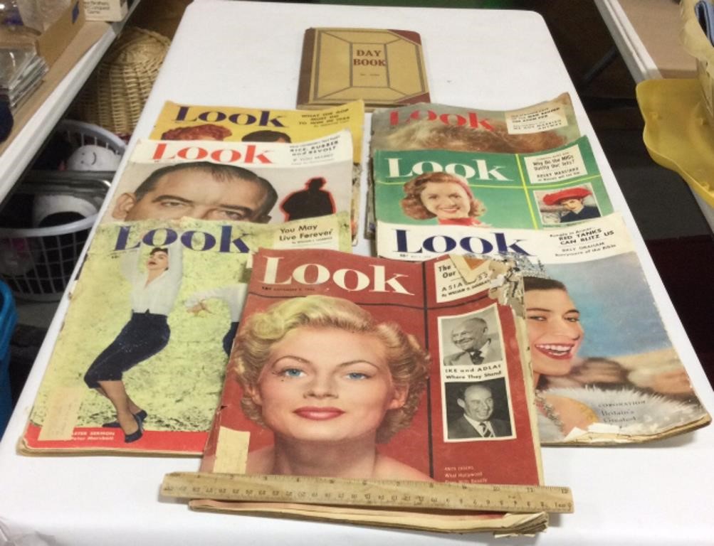 7-1950s Look magazines & Day book