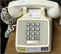 Vintage Off White Push Button Phone