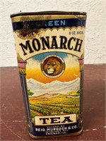 Vintage Monarch Green Tea Cardboard Advertising