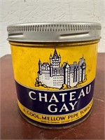 Vintage Chateau Gay Pipe Tobacco Tin Canister