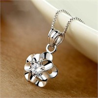 Cubic Zirconia Flower Necklace