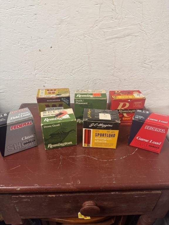 7 Vintage Empty Shotgun Amo Boxes