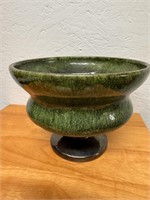 Haeger Green Glaze Pedestal Planter