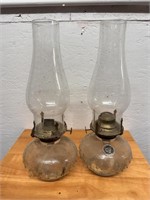 S/2 Glass Oil Teardrop Lamps