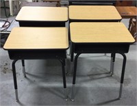4 wood/metal desks