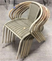 6 metal/wicker chairs