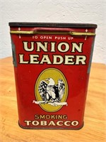 Antique Union Leader Smoking Tobacco Tin
