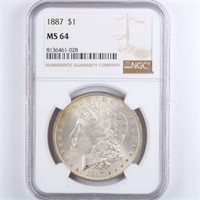 1887 Morgan Dollar NGC MS64