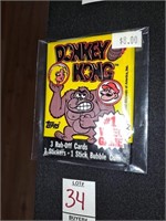 Donkey Kong 1982 3 rub off cards three stickers