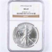 1993 Silver Eagle NGC MS69