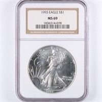 1993 Silver Eagle NGC MS69