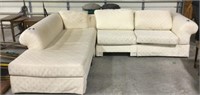 White cloth chaise sectional