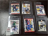 Lot of 6 autographed hockey cards