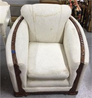 Wooden/cloth chair - no visible brand