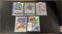 Lot of 5 Autographed Baseball Cards