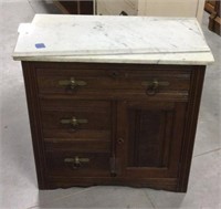 Wood/marble dresser - top not attached 16x29x28.5