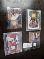 Lot of 4 relic baseball cards