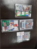 Lot of 4  autographed baseball cards
