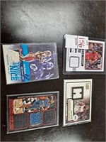 Lot of 4 relic basketball cards