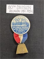 80th DIVISION REUNION PIN 1924