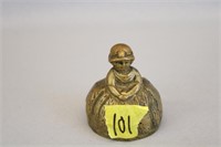 Vintage Small Brass Bell Lady With a Big Skirt