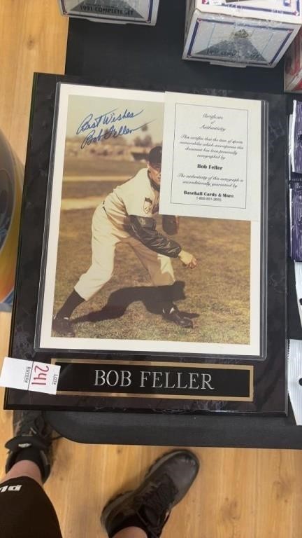 Bob Feller Autographed 8x10 Photo Plaque