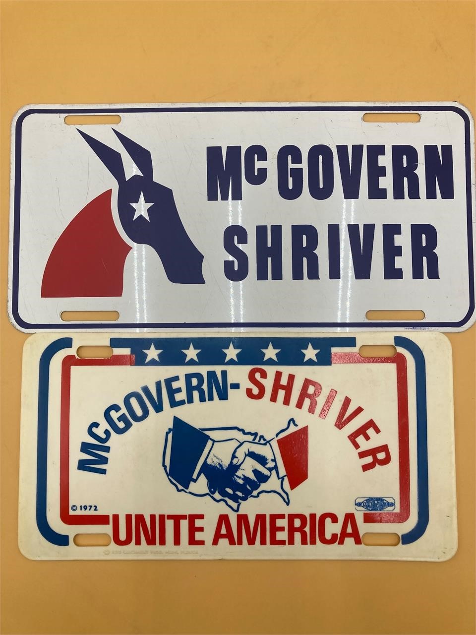 McGovern & Shriver Campaign Vanity Plates