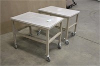 (2) Rolling Tables Approx 36"x24"x28"