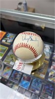 Unknown Autograph Baseball in Case