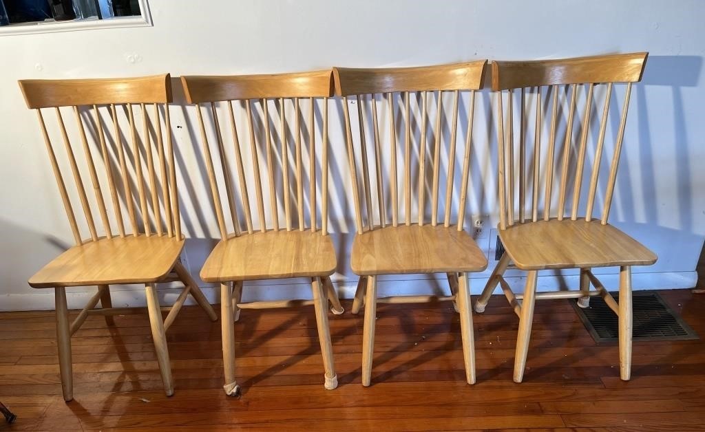 Solid Wood Dining Chairs (4)