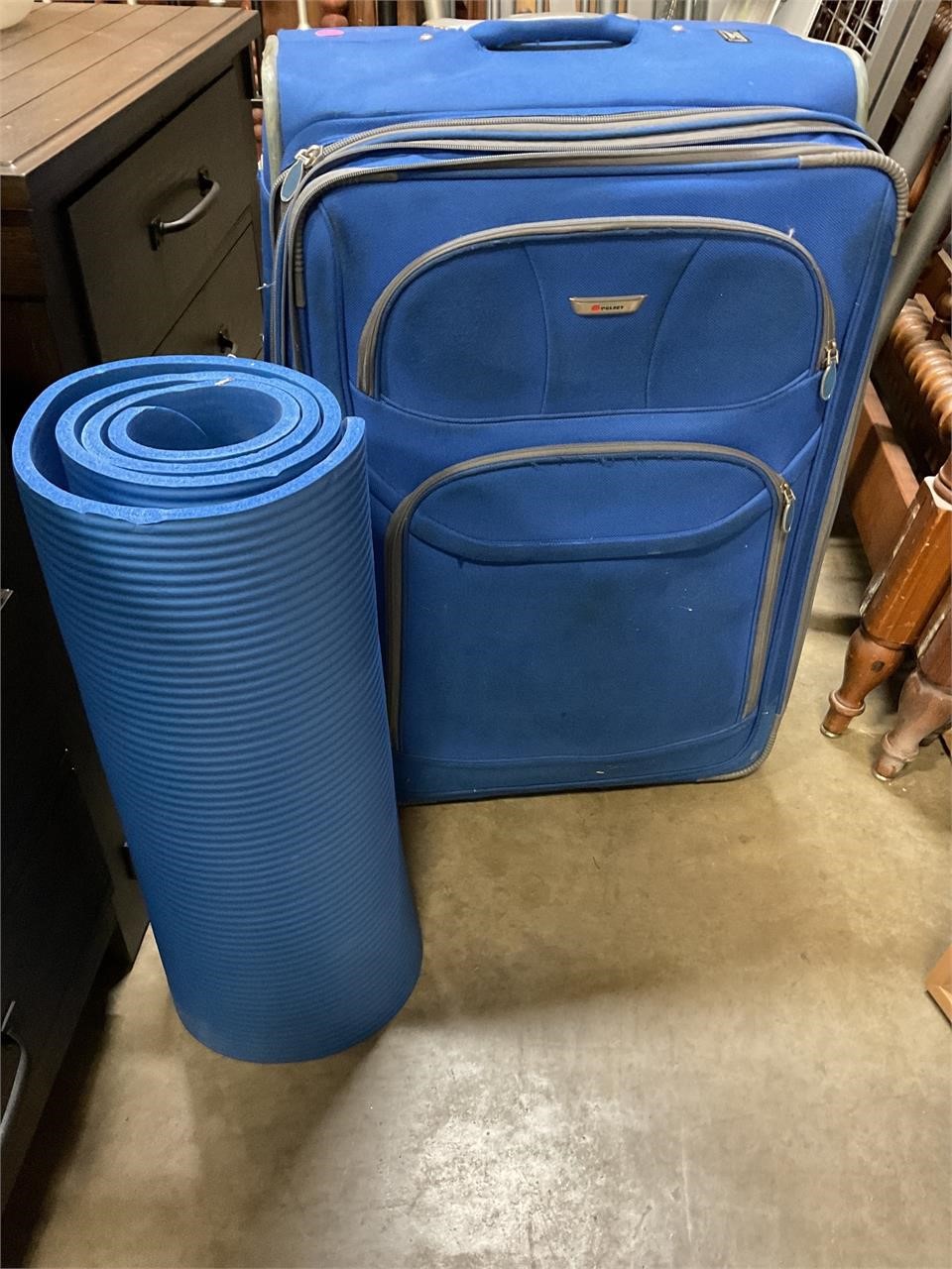 Delsey large size luggage & yoga mat