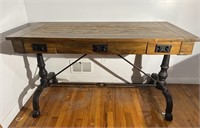 Solid Wood Desk W/Heavy Duty Metal Legs