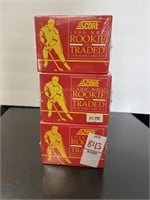 LOT OF 3 1990 SCORE HOCKEY ROOKIE & TRADED SETS