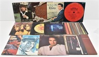 (12) Vinyl 33 RPM Records, Elvis, Johnny Cash &